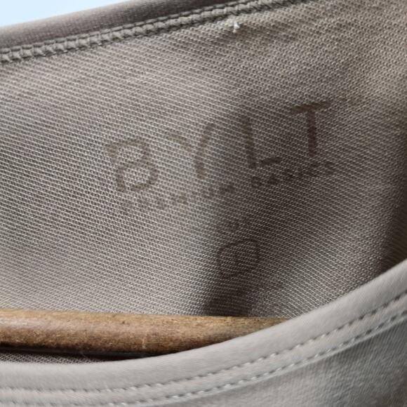 Bylt T Shirt Mens Large Brown Long Sleeve Drop Cut LS Blend Longline Tee Lux - Picture 2 of 10